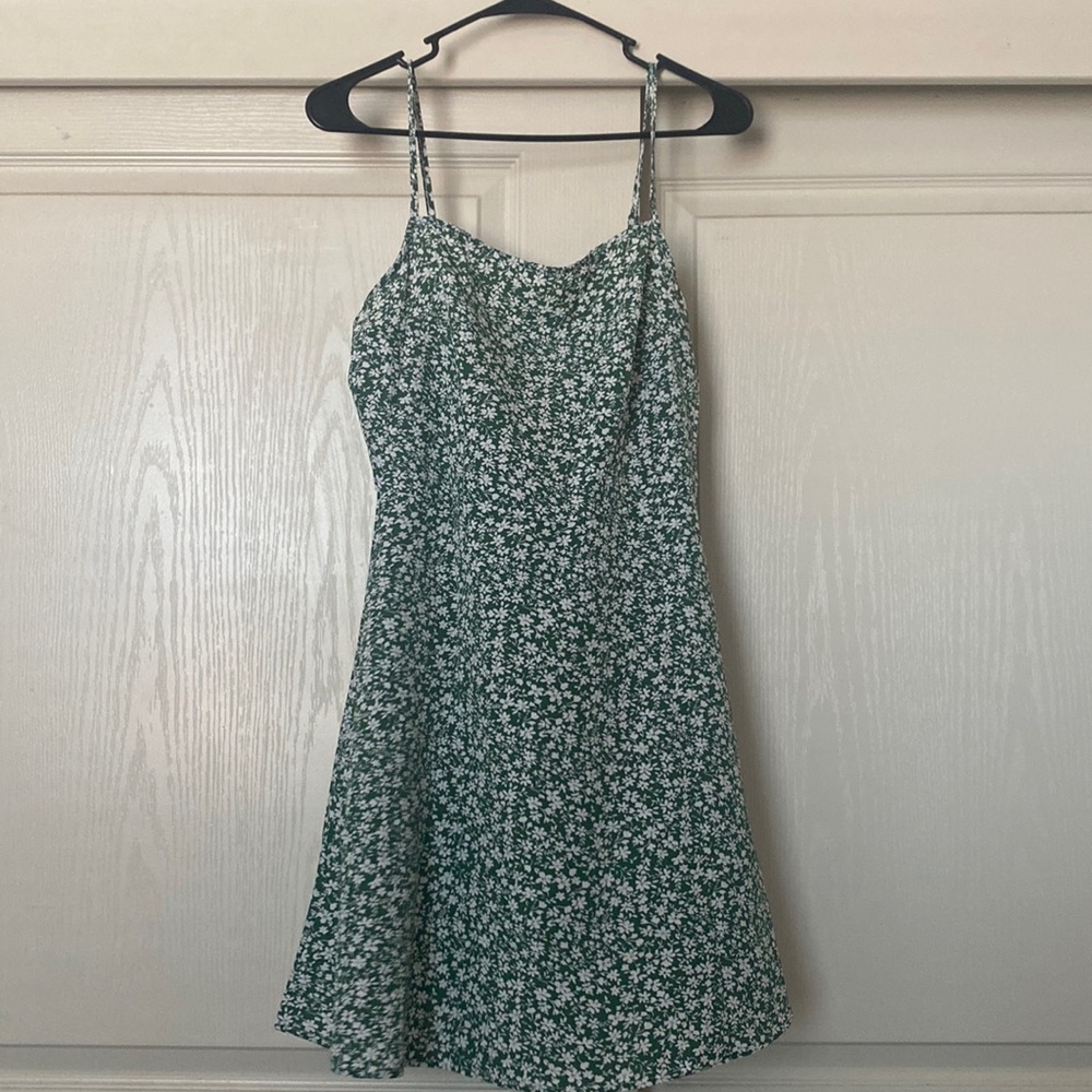 Green Floral Print Cami Summer Dress